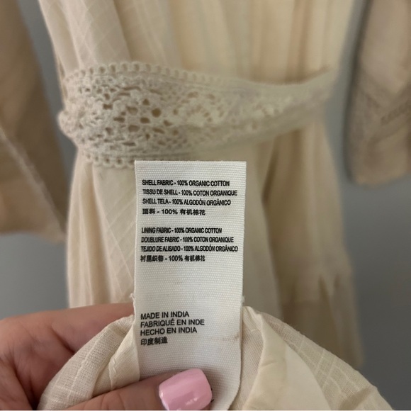 Cleobella Evie Taisha Belted Mini Dress in Cream with Lace Detail - Picture 3 of 6